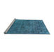 Sideview of Machine Washable Oriental Light Blue Industrial Rug, wshurb1744lblu