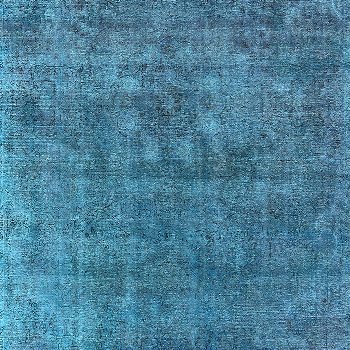 Machine Washable Oriental Light Blue Industrial Rug, wshurb1744lblu