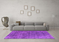 Machine Washable Oriental Purple Industrial Rug, wshurb1744pur