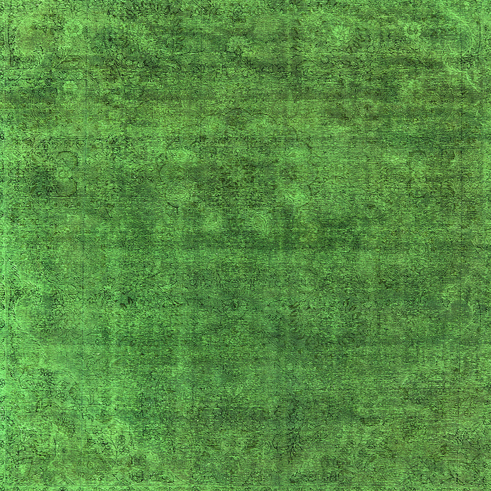 Square Machine Washable Oriental Green Industrial Area Rugs, wshurb1744grn