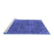 Sideview of Machine Washable Oriental Blue Industrial Rug, wshurb1744blu