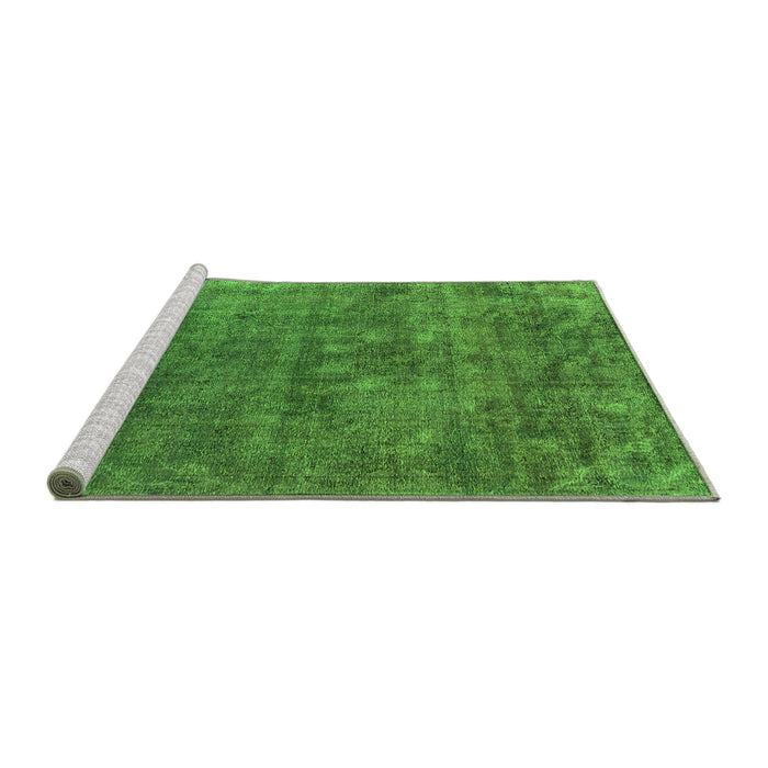 Sideview of Machine Washable Oriental Green Industrial Area Rugs, wshurb1744grn