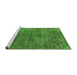 Sideview of Machine Washable Oriental Green Industrial Area Rugs, wshurb1744grn