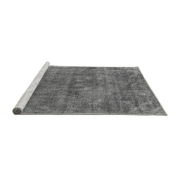 Sideview of Machine Washable Oriental Gray Industrial Rug, wshurb1744gry