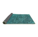 Sideview of Oriental Turquoise Industrial Rug, urb1744turq