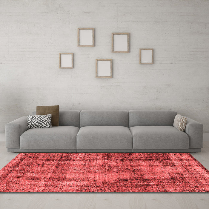 Industrial Red Washable Rugs