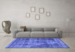 Machine Washable Oriental Blue Industrial Rug in a Living Room, wshurb1745blu