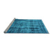 Sideview of Machine Washable Oriental Light Blue Industrial Rug, wshurb1745lblu