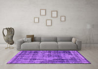 Machine Washable Oriental Purple Industrial Rug, wshurb1745pur