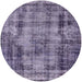 Round Mid-Century Modern Purple Oriental Rug, urb1745