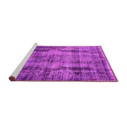 Sideview of Machine Washable Oriental Pink Industrial Rug, wshurb1745pnk