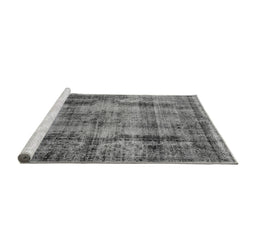 Sideview of Machine Washable Oriental Gray Industrial Rug, wshurb1745gry