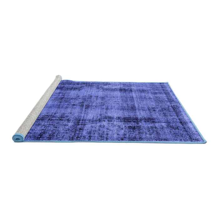 Sideview of Machine Washable Oriental Blue Industrial Rug, wshurb1745blu