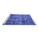 Sideview of Machine Washable Oriental Blue Industrial Rug, wshurb1745blu