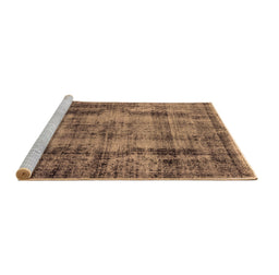 Sideview of Machine Washable Oriental Brown Industrial Rug, wshurb1745brn