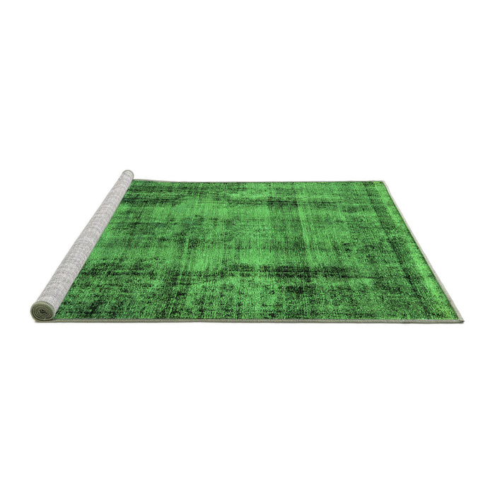 Sideview of Machine Washable Oriental Green Industrial Area Rugs, wshurb1745grn