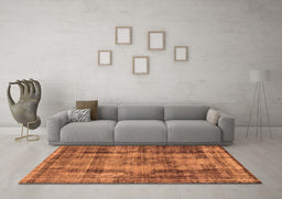 Machine Washable Oriental Orange Industrial Area Rugs in a Living Room, wshurb1745org