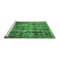 Sideview of Machine Washable Oriental Emerald Green Industrial Area Rugs, wshurb1745emgrn