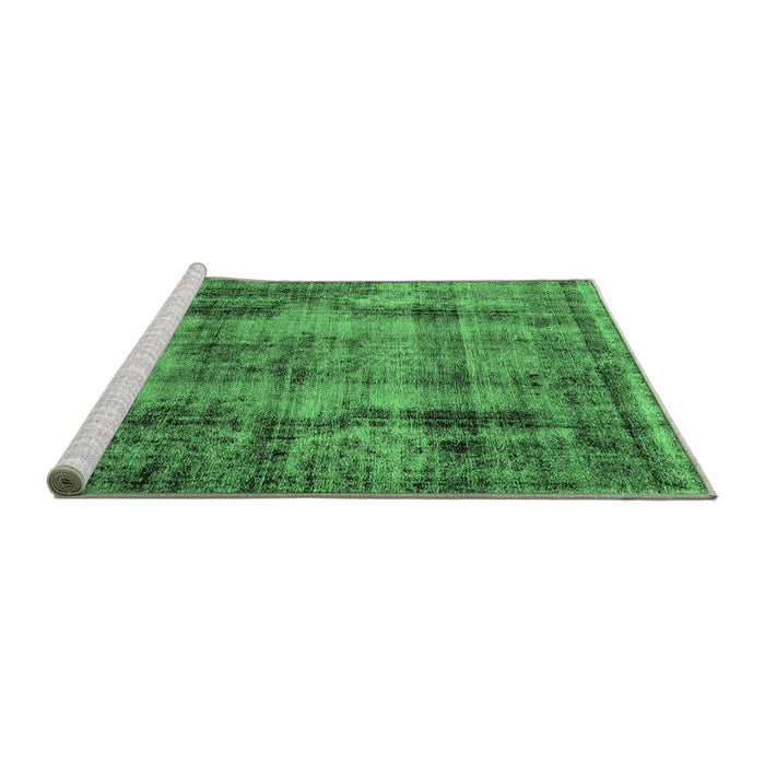 Sideview of Machine Washable Oriental Emerald Green Industrial Area Rugs, wshurb1745emgrn