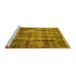 Sideview of Machine Washable Oriental Yellow Industrial Rug, wshurb1745yw