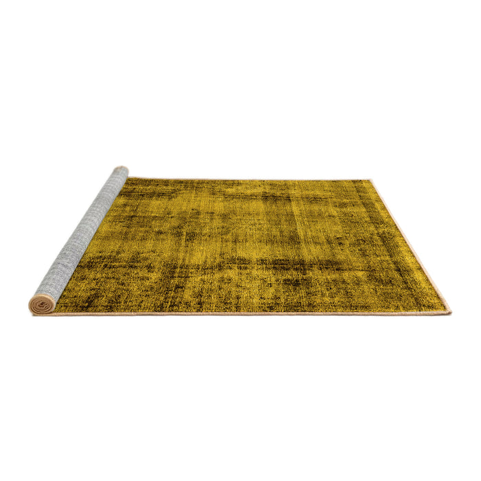Sideview of Machine Washable Oriental Yellow Industrial Rug, wshurb1745yw