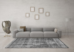Machine Washable Oriental Gray Industrial Rug in a Living Room,, wshurb1745gry