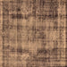 Square Oriental Brown Industrial Rug, urb1745brn