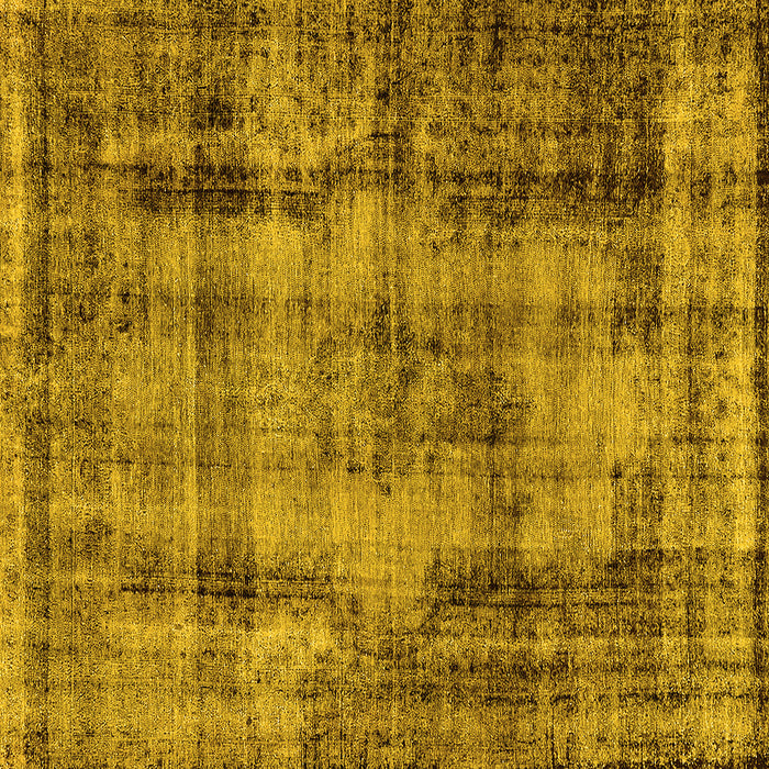 Square Machine Washable Oriental Yellow Industrial Rug, wshurb1745yw