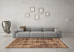 Machine Washable Oriental Brown Industrial Rug in a Living Room,, wshurb1745brn