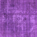 Square Machine Washable Oriental Purple Industrial Area Rugs, wshurb1746pur
