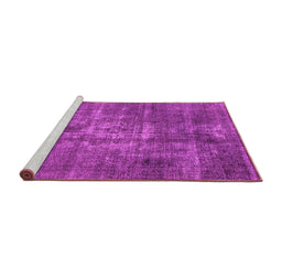 Sideview of Machine Washable Oriental Pink Industrial Rug, wshurb1746pnk