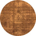 Round Oriental Orange Industrial Rug, urb1746org