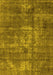 Machine Washable Oriental Yellow Industrial Rug, wshurb1746yw