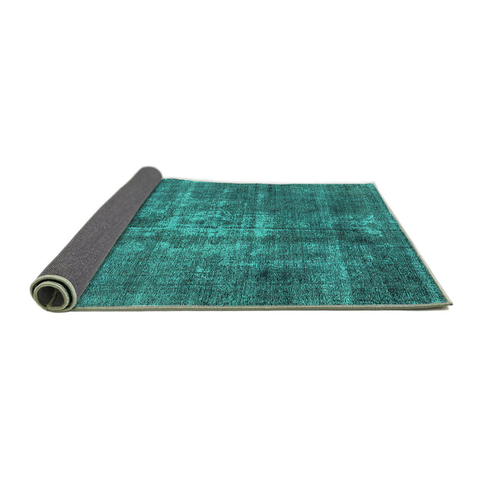 Sideview of Oriental Turquoise Industrial Rug, urb1746turq