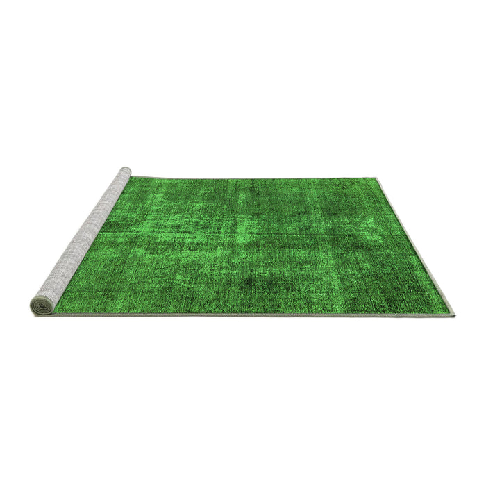 Sideview of Machine Washable Oriental Green Industrial Area Rugs, wshurb1746grn
