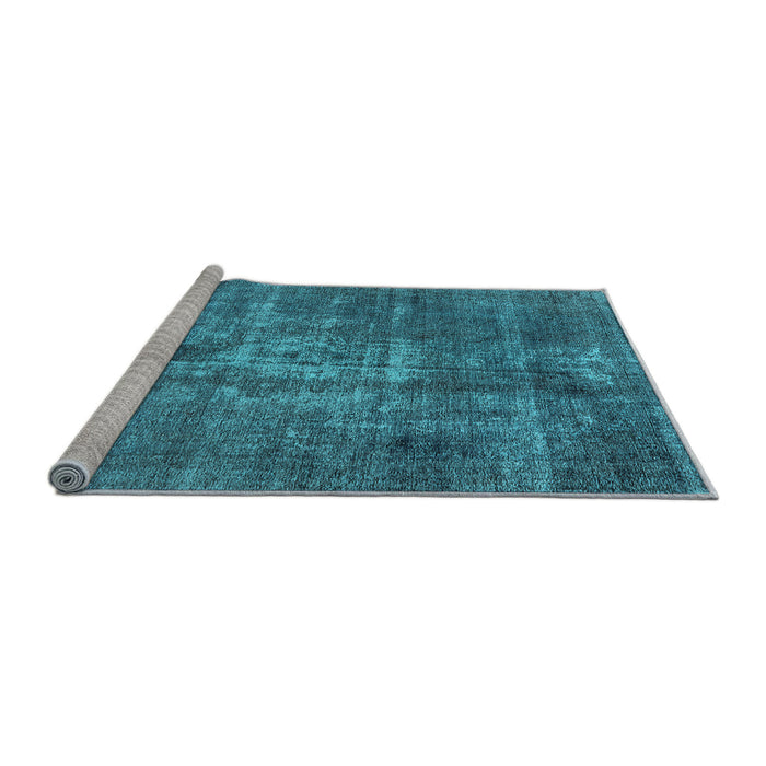 Sideview of Machine Washable Oriental Light Blue Industrial Rug, wshurb1746lblu