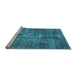 Sideview of Machine Washable Oriental Light Blue Industrial Rug, wshurb1746lblu