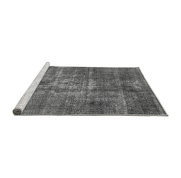 Sideview of Machine Washable Oriental Gray Industrial Rug, wshurb1746gry