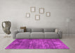 Machine Washable Oriental Pink Industrial Rug in a Living Room, wshurb1746pnk