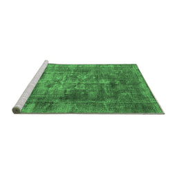 Sideview of Machine Washable Oriental Emerald Green Industrial Area Rugs, wshurb1747emgrn