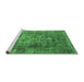 Sideview of Machine Washable Oriental Emerald Green Industrial Area Rugs, wshurb1747emgrn