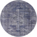 Round Mid-Century Modern Purple Oriental Rug, urb1747