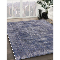 Mid-Century Modern Purple Oriental Rug in Family Room, urb1747
