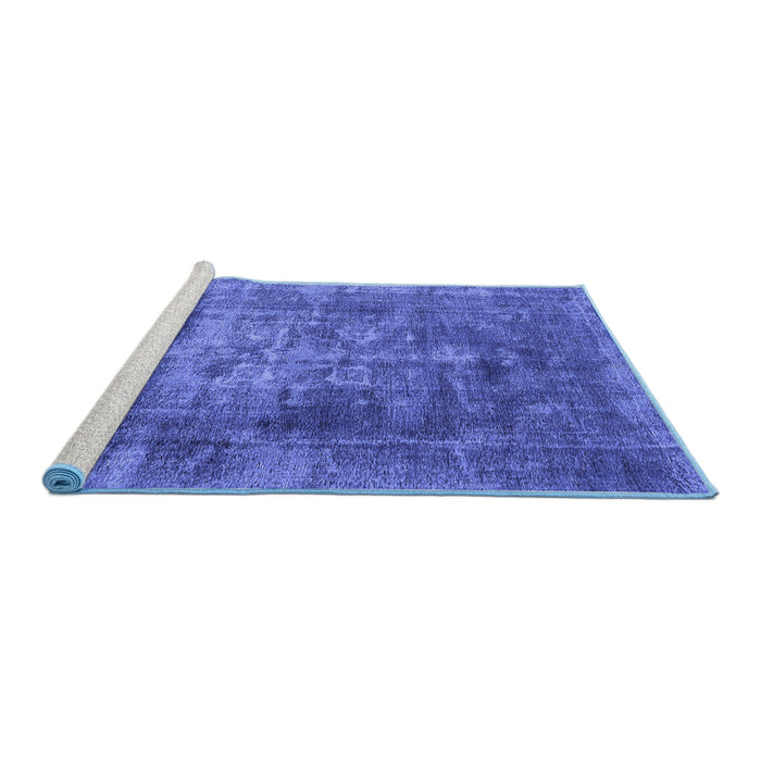 Sideview of Machine Washable Oriental Blue Industrial Rug, wshurb1747blu