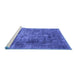 Sideview of Machine Washable Oriental Blue Industrial Rug, wshurb1747blu