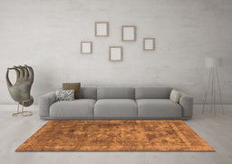 Machine Washable Oriental Orange Industrial Area Rugs in a Living Room, wshurb1747org