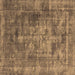 Square Oriental Brown Industrial Rug, urb1747brn