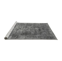 Sideview of Machine Washable Oriental Gray Industrial Rug, wshurb1747gry