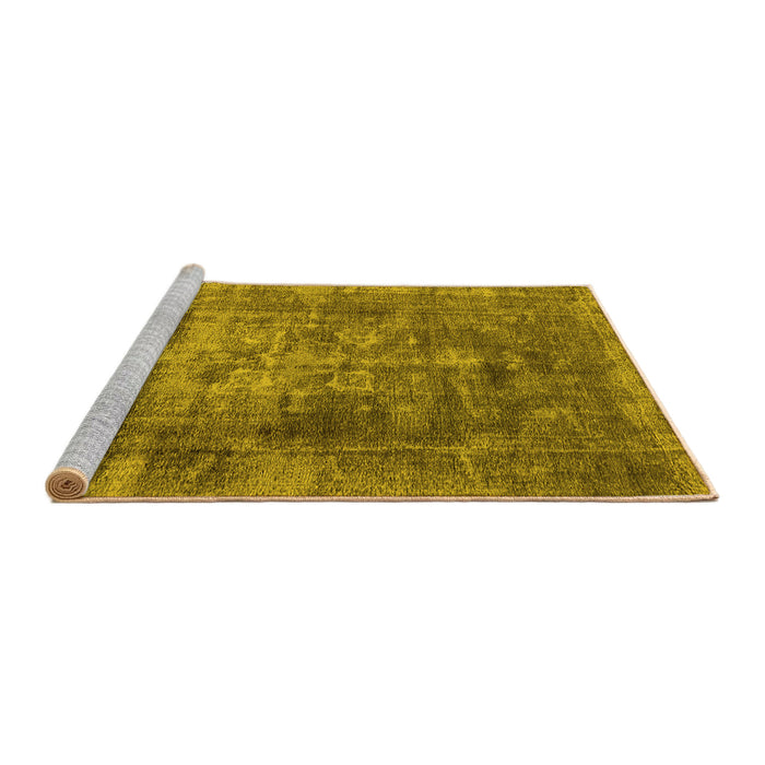 Sideview of Machine Washable Oriental Yellow Industrial Rug, wshurb1747yw