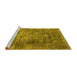 Sideview of Machine Washable Oriental Yellow Industrial Rug, wshurb1747yw